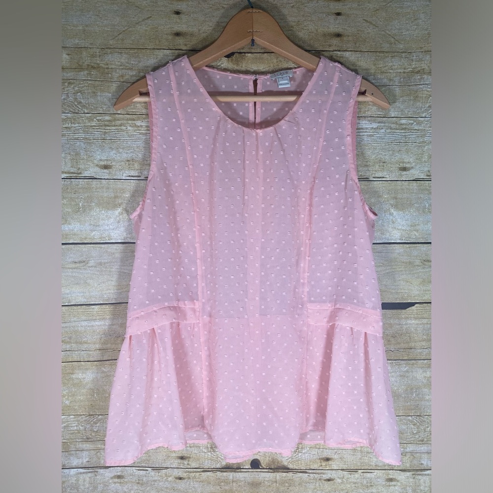 J.Crew sz 6 Sheer Pink Peplum Lightweight Blouse